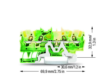 Wago złączka PE 4-przewodowa przewodowa na szynę DIN 1,5mm2 2001-1407 1szt