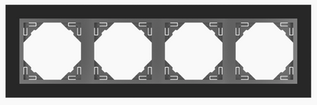 EFAPEL CRYSTAL MARCO 1-elemento Negro/Gris 90910 TES