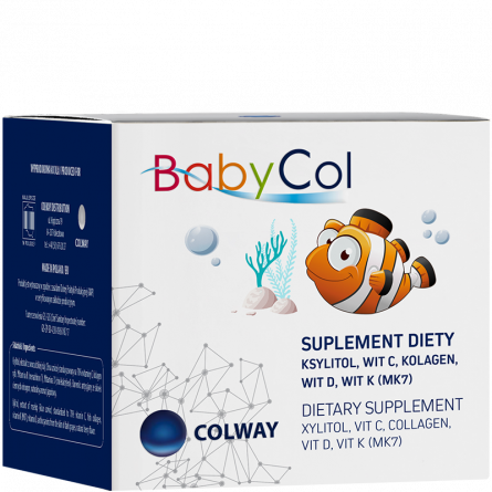 Colway BabyCol KSYLITOL+wit.C+D3+K2+KOLAGEN suplement diety 60 pastylek do ssania