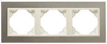 EFAPEL METALLO MARCO 3-elementos Titanio/Perla 90930 TTP