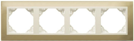 Efapel metallo ramka 4-krotna złoty perła 90940 top
