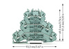 Wago złączka 3-piętrowa na szynę DIN 2,5mm2 przelotowa L/L/L/PE 2002-3201 1szt
