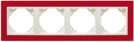 Efapel animato ramka 4-krotna czerwony-lod 90940 tvg