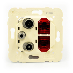 Efapel Logus90 gniazdo multimedialne rtv/sat 2*RJ45 kat. 6 końcowe 21546