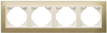 EFAPEL METALLO MARCO 4-elementos ORO/PERLA 90940 TOP