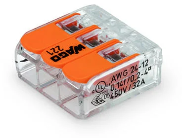 Wago złączka uniwersalna Compact do przewodów jednodrutowych wielodrutowych 3x 0,14-4 mm2 221-413 10 szt