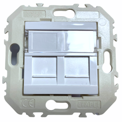 Efapel Quadro45 gniazdo komputerowe podwójne RJ45 kat6 45456 KWBR biały