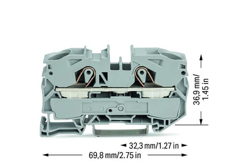 Wago złączka przelotowa 2 - przewodowa na szynę DIN 16mm2  2016-1201 1szt