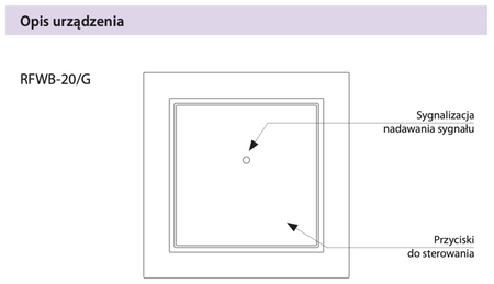 iNELS RF Control - 2-kanałowy bezprzewodowy łącznik, bez ramki i klawisza - RFWB-20/G