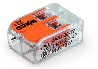 Wago złączka uniwersalna Compact do przewodów jednodrutowych wielodrutowych 2x 0,14-4 mm2 221-412 100 szt
