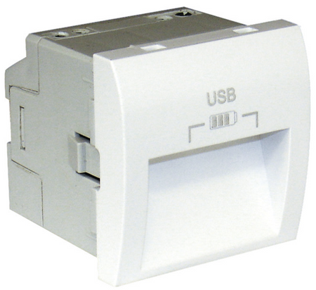 Efapel Quadro45 gniazdo podwójne usb typ a 20° 2,4a biały 45384 SBR