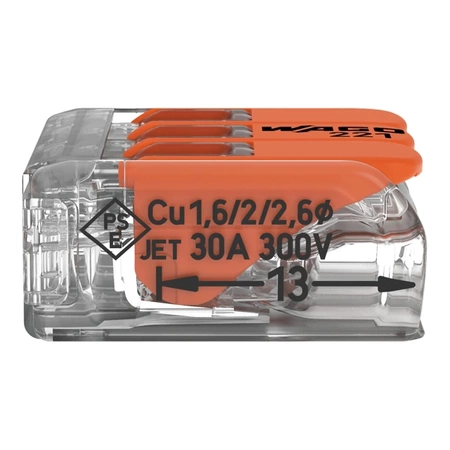 Wago złączka uniwersalna Compact do przewodów jednodrutowych wielodrutowych 3x 0,5 - 6 mm2 221-613 30 szt