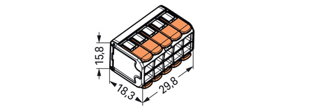 Wago złączka uniwersalna Compact do przewodów jednodrutowych wielodrutowych 10x 0,14-4 mm2 221-420 15 szt