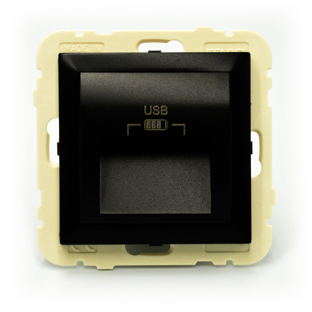 Efapel Logus90 gniazdo podwójne usb typ a 20° 2,4a czarny 90384 kwpm