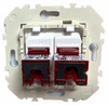 Efapel Quadro45 gniazdo komputerowe podwójne RJ45 kat6 45456 KWBR biały