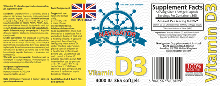 NAVIGATOR Witamina D3 4000 IU 365 kaps.