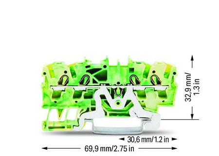 Wago złączka PE 4-przewodowa przelotowa na szynę DIN 2,5mm2  2002-1407 1szt