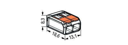 Wago złączka uniwersalna Compact do przewodów jednodrutowych wielodrutowych 2x 0,14-4 mm2 221-412 100 szt