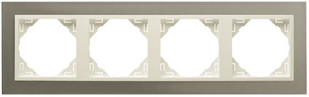 EFAPEL METALLO MARCO 4-elementos Titanio/Perla 90940 TTP