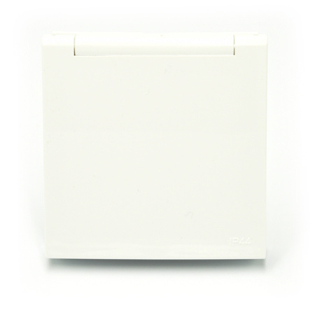 Efapel Logus90 element centralny do gniazda z uziemieniem z pokrywą ip44 biały 90654 TBR