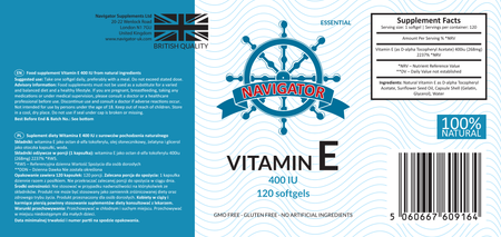 NAVIGATOR Witamina E  400 IU 120 kaps
