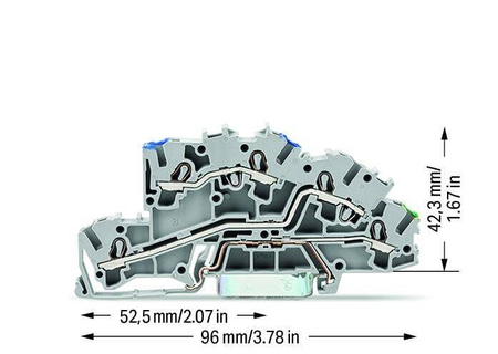 Wago złączka 3-piętrowa na szynę DIN 2,5mm2 N/L/PE 2003-7646 1szt