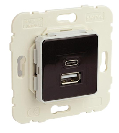 Efapel Logus90 gniazdo podwójne usb typ A, C  21381
