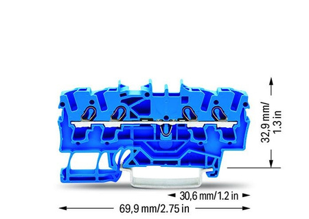 Wago złączka 4-przewodowa przelotowa na szynę DIN 2,5mm2  2002-1404 1szt