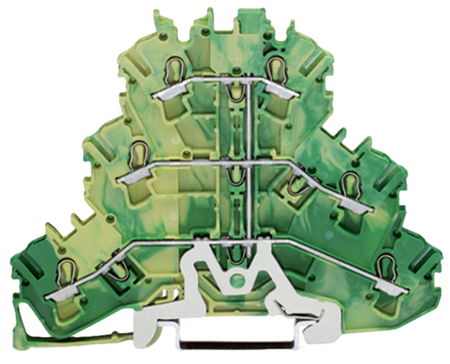 Wago złączka 3-piętrowa PE -6 przewodowa 2,5mm na szynę DIN 2002-3207 1szt