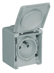 Efapel Waterproof48 gniazdo z uziemieniem n/t IP65 szary 48112 CCZ