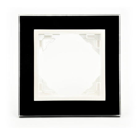 Efapel Logus90 crystal ramka pojedyncza, czarne szkło/lodowy 90910 teg