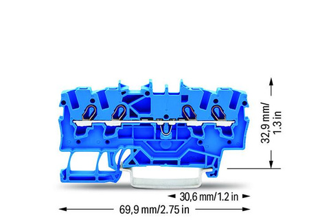 Wago złączka 4-przewodowa przelotowa na szynę DIN 1,5mm2  2001-1404 1szt