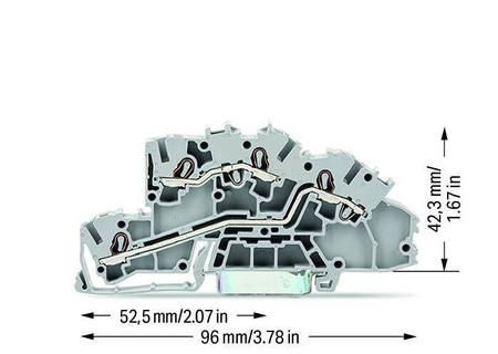 Wago złączka 2-piętrowa na szynę DIN 2,5mm2 L/L 2003-7642 1szt