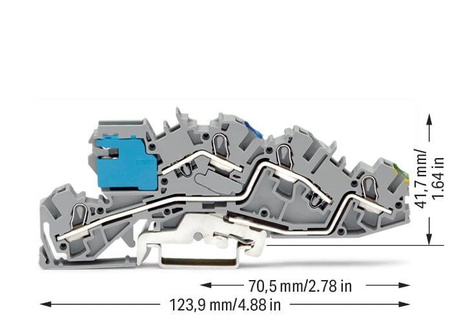Wago złączka instalacyjna 3 - piętrowa  z otworem montażowym  NT/L/PE 4,00 mm² szary 2005-7641 1szt