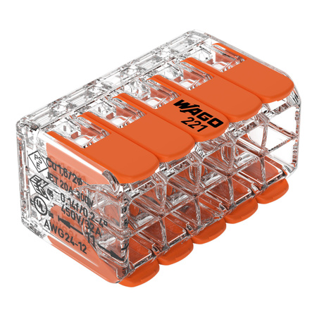 Wago złączka uniwersalna Compact do przewodów jednodrutowych wielodrutowych 10x 0,14-4 mm2 221-420 1 szt