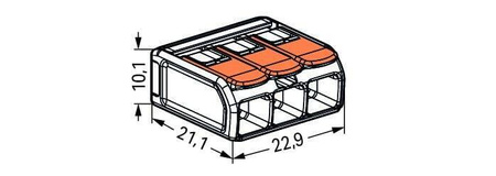 Wago złączka uniwersalna Compact do przewodów jednodrutowych wielodrutowych 3x 0,5 - 6 mm2 221-613 30 szt