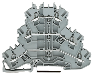 Wago złączka 3-piętrowa na szynę DIN 2,5mm2 przelotowa L/L/L/PE 2002-3201 1szt