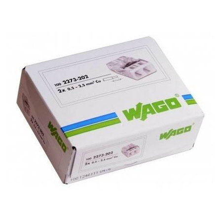Wago złączka Compact do przewodów jednodrutowych 2x 0,5-2,5 mm2 2273-202 10 szt