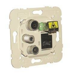 Efapel Logus90 gniazdo multimedialne rtv/sat końcowe z modułem RJ45 kat. 6 i modułem światłowodowym sc apc 21545